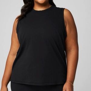 Fabletics Black 100% Cotton Athletic Tank Top Size XL
